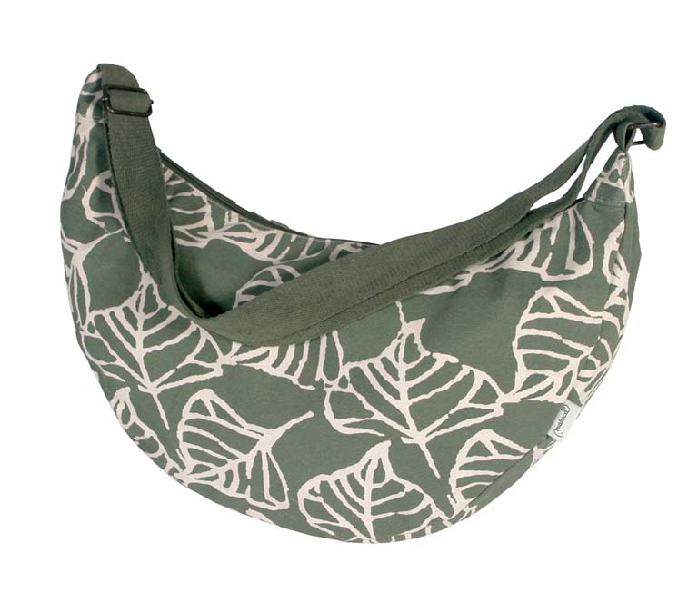 BOLSO LONA OVAL HOJAS VERDE MALUCA