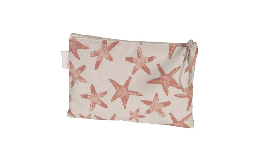 CARTERA LONA CON ASA ESTRELLAS DE MAR ROSAS MALUCA