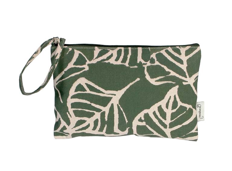 CARTERA LONA CON ASA HOJAS VERDE MALUCA